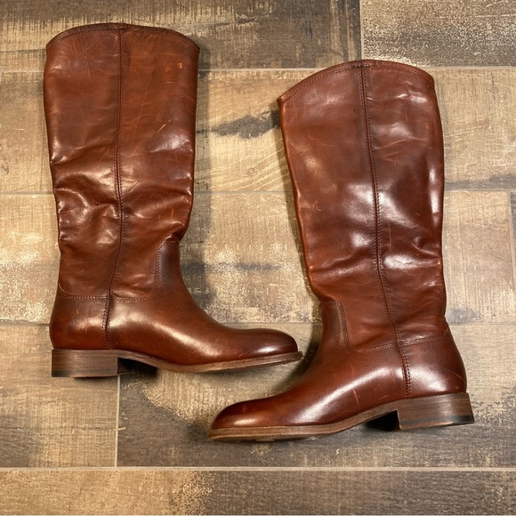 FRYE women’s Melissa Button 2 equestrian leather boots in redwood size 6B - Picture 9 of 11